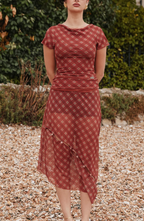 Retro Check Mesh Skirt