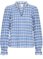 Blue Embroidered Blouse