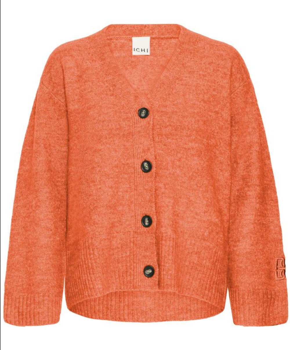 Rust Button Front Cardigan