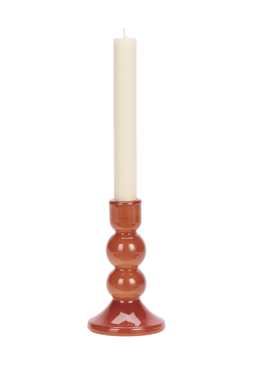 Rose Glass Candlestick