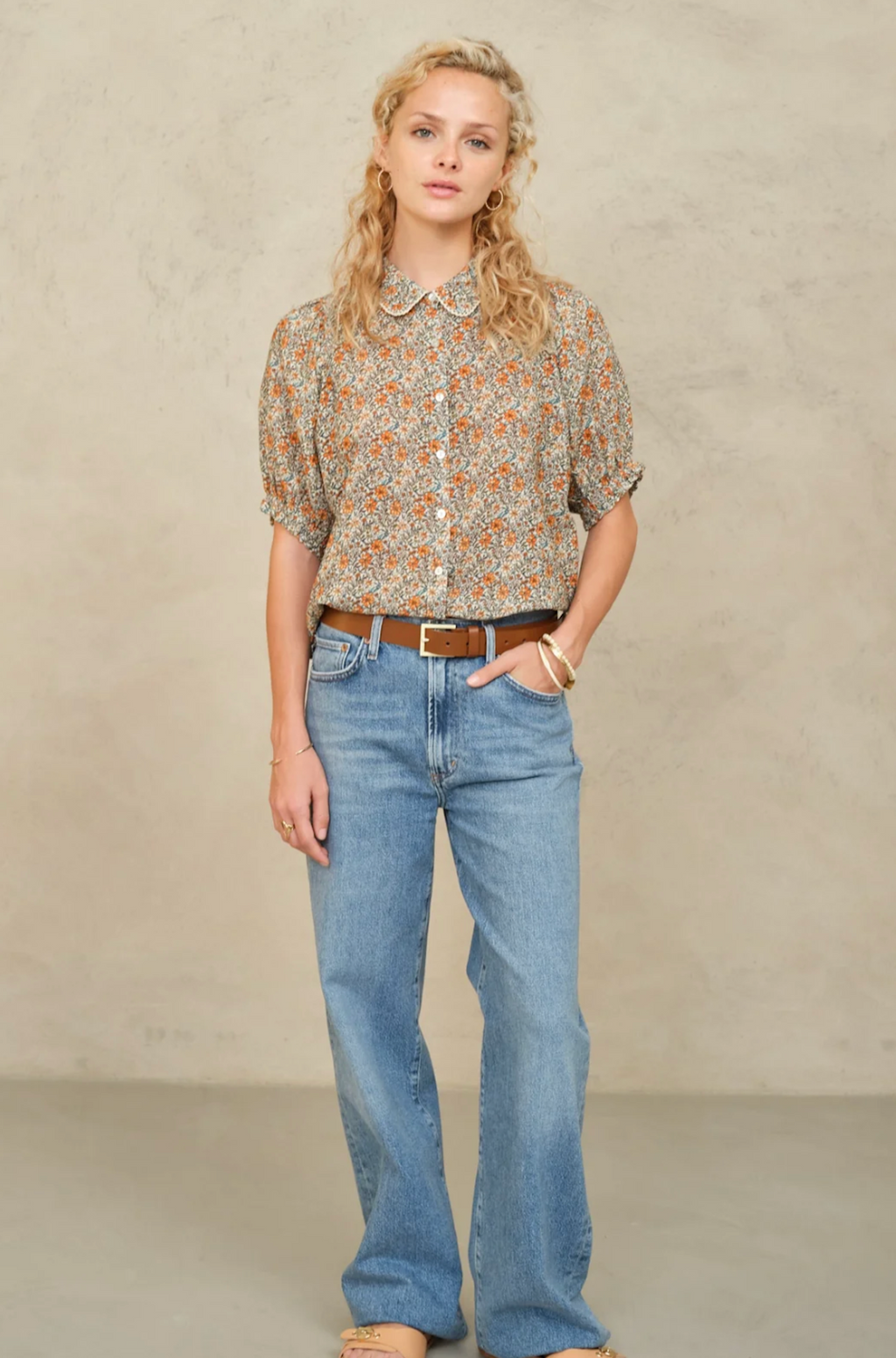 Jaci Short Sleeve Floral Blouse