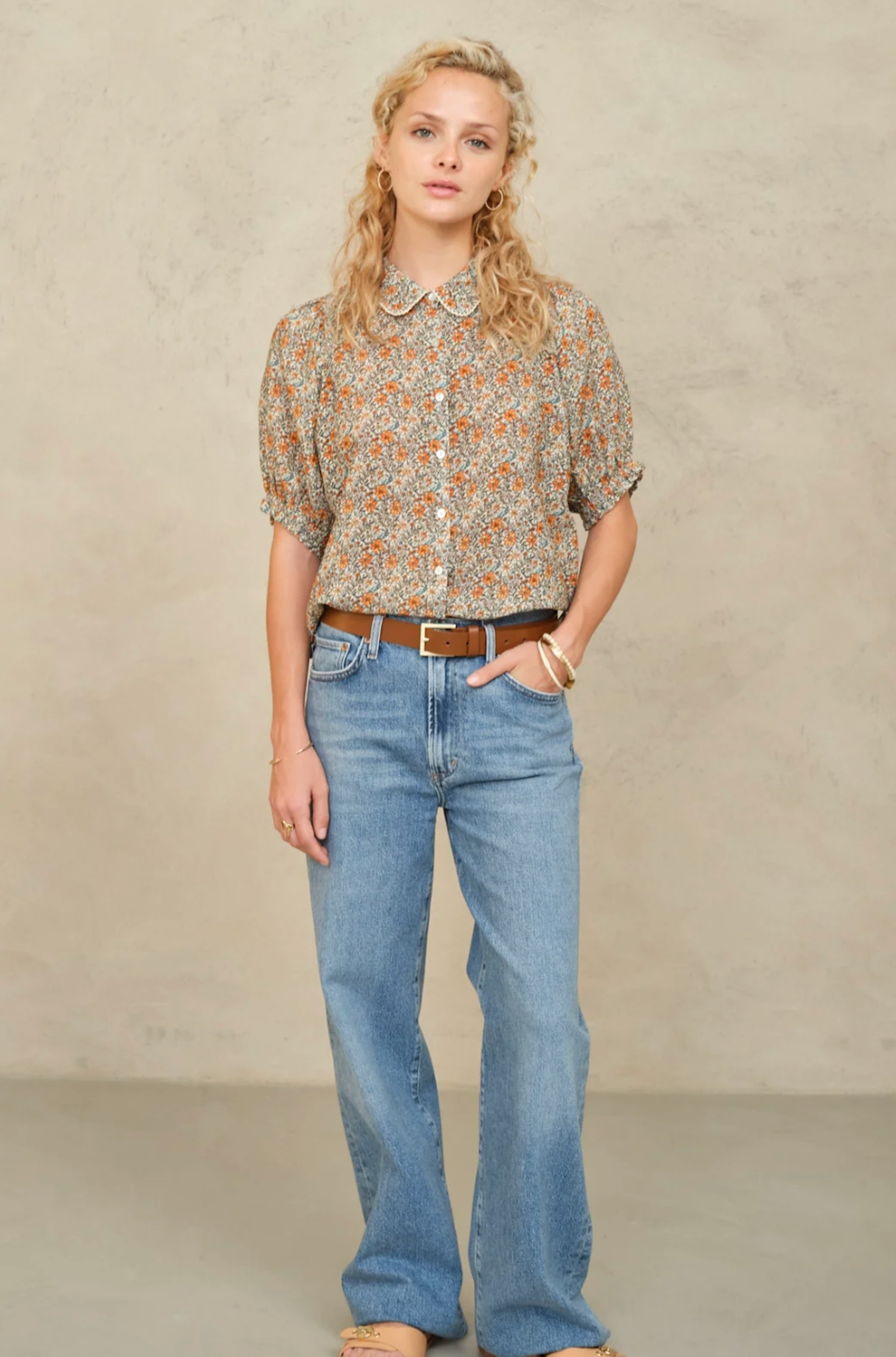 Jaci Short Sleeve Floral Blouse