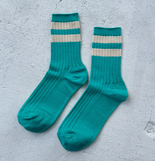 Jade Varsity Stripe Sock