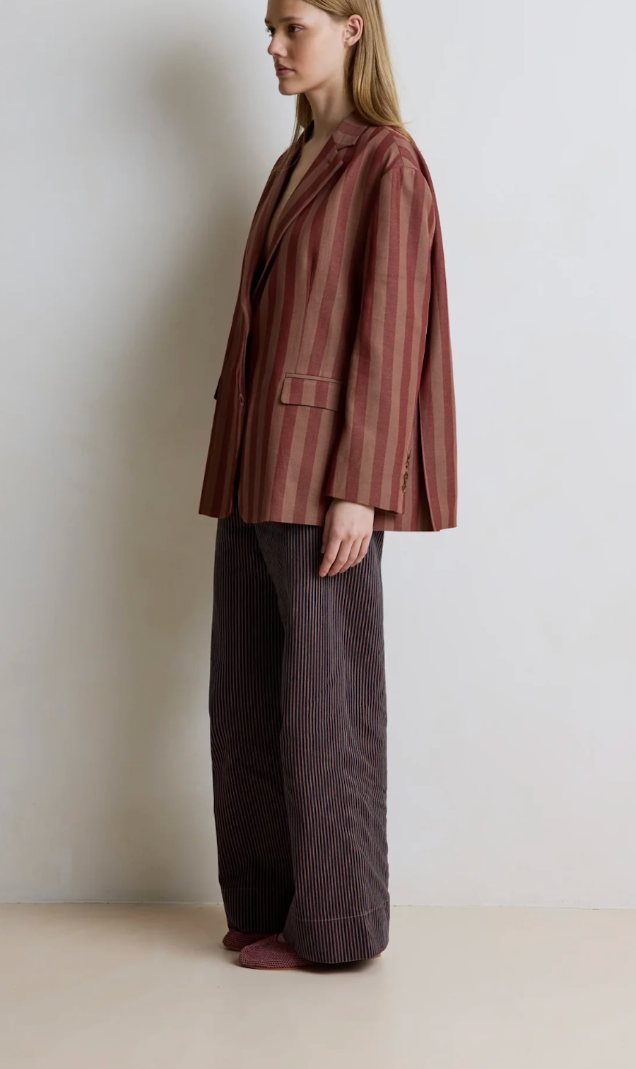 Jim Stripe Cotton Trousers