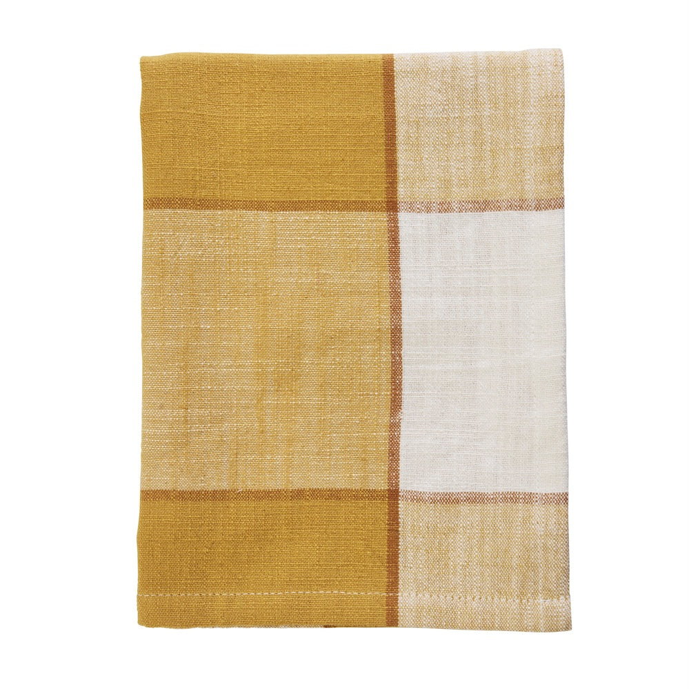 Mustard Check Tea Towel