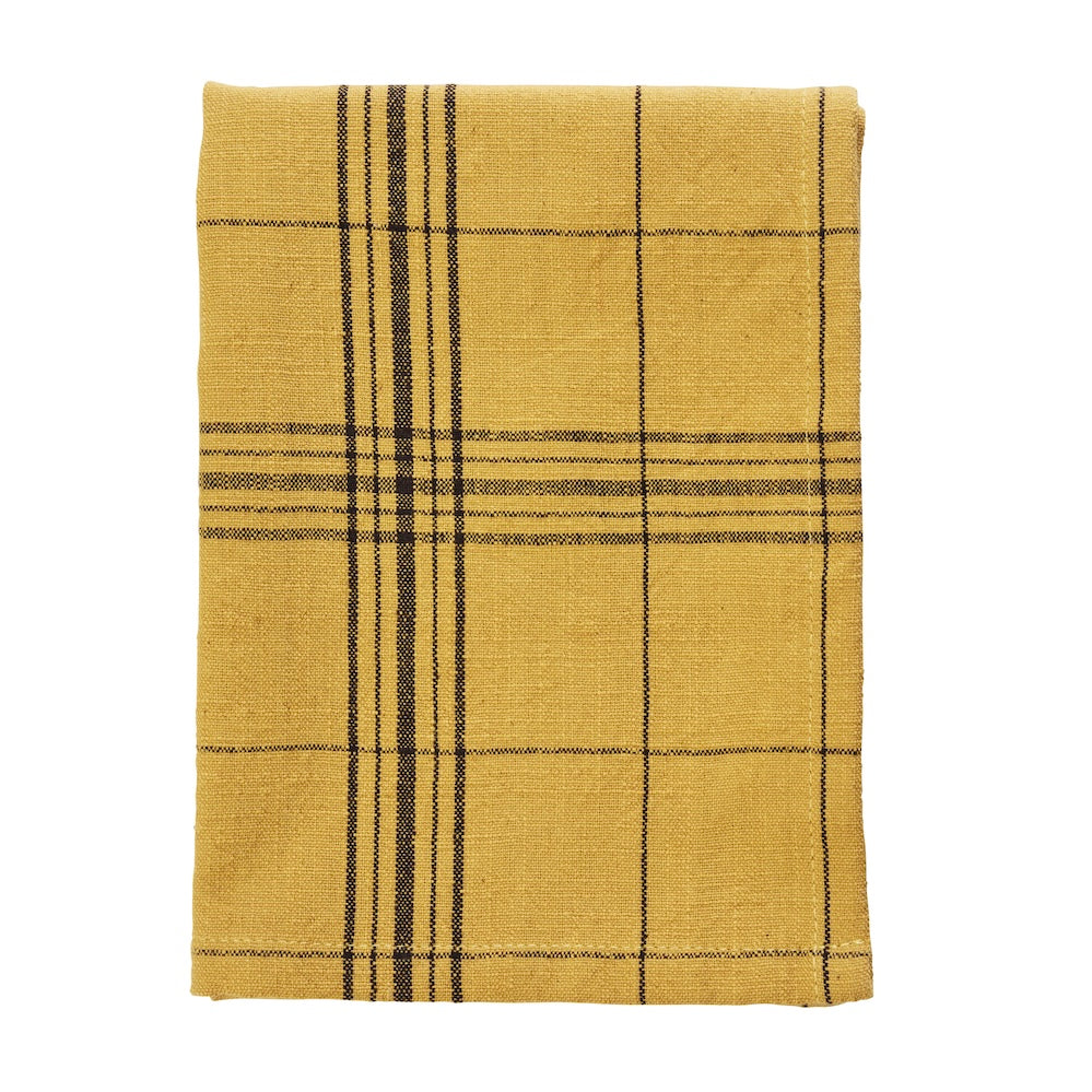 Mustard Check Tea Towel