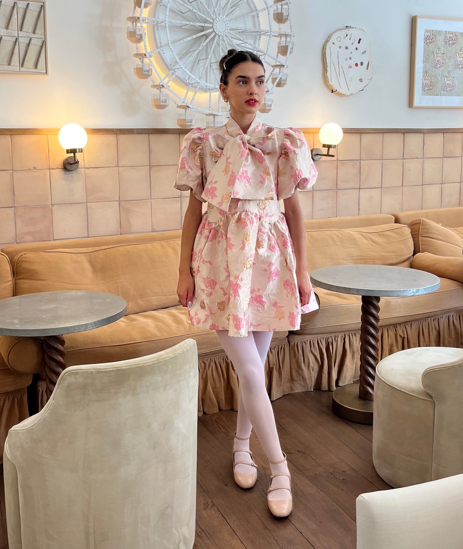 Pink Taffeta Bow Dress