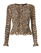 Elliana Leopard Smocked Cardigan