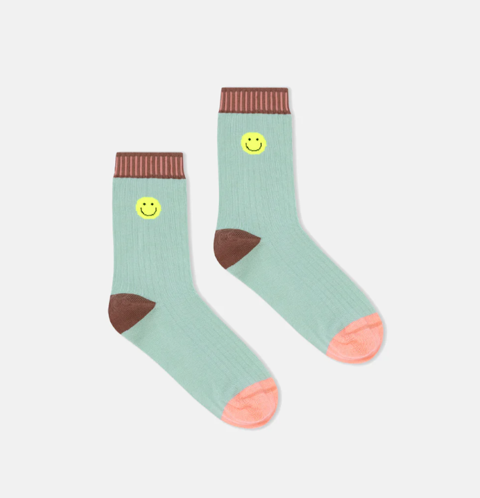 Blue Smiley Socks