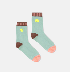 Blue Smiley Socks