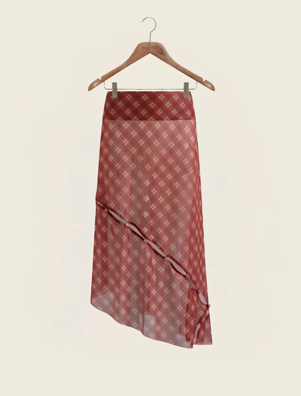 Retro Check Mesh Skirt