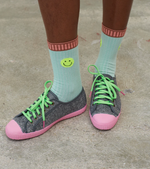 Load image into Gallery viewer, Blue Smiley Socks
