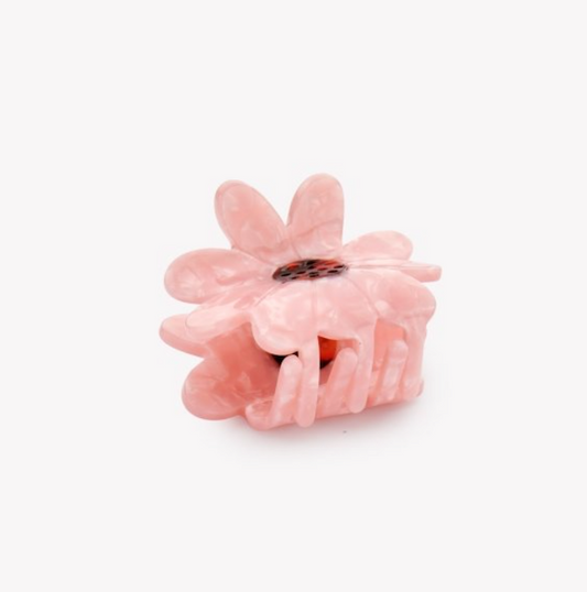 Small Pink Flower Hair  Claw