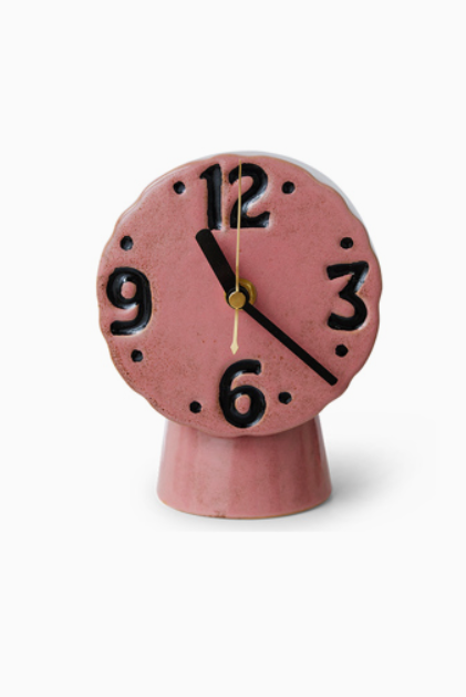 Pink Ceramic Clock
