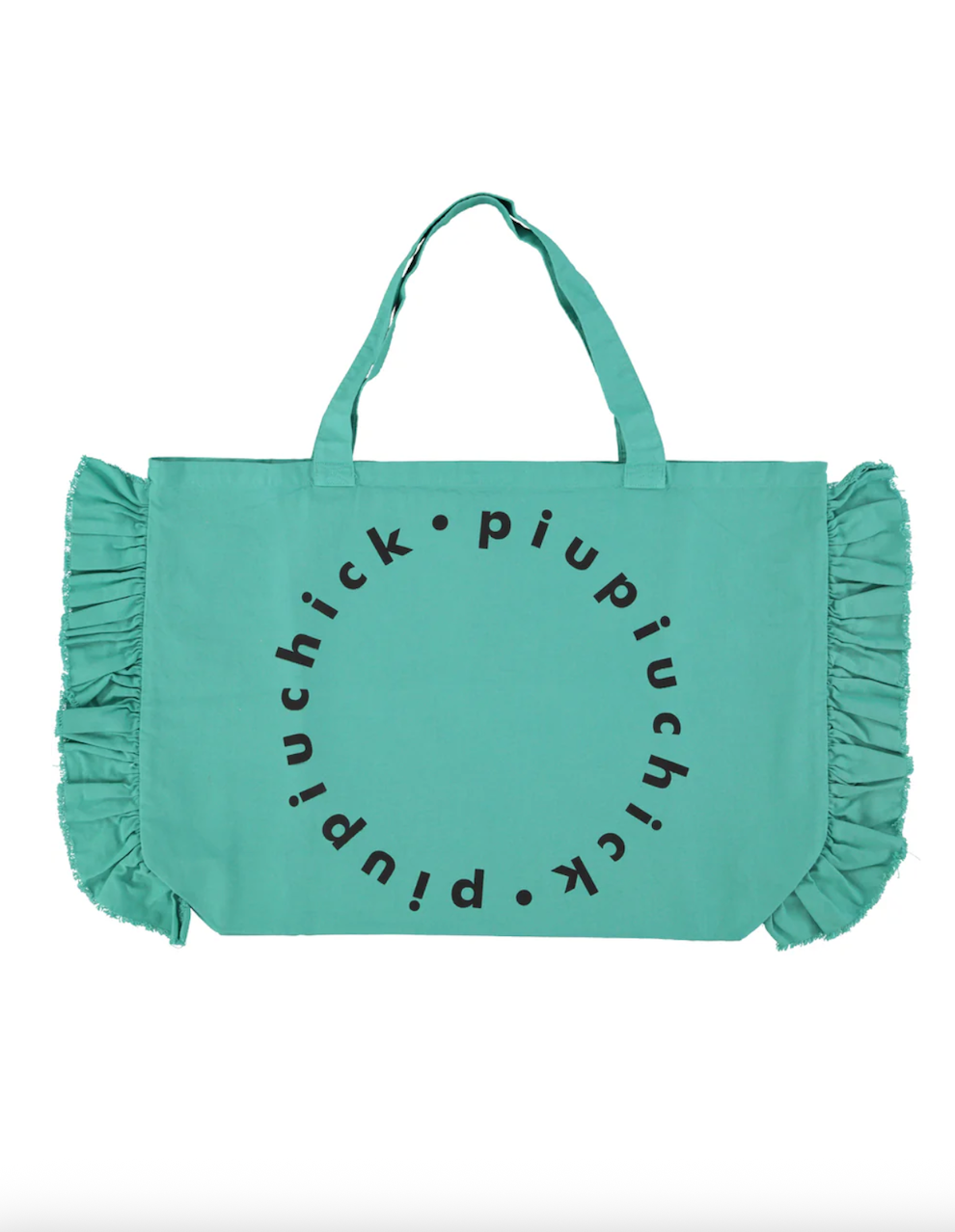 Turquoise XL Frill Tote Bag