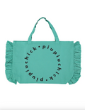 Turquoise XL Frill Tote Bag