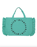Turquoise XL Frill Tote Bag