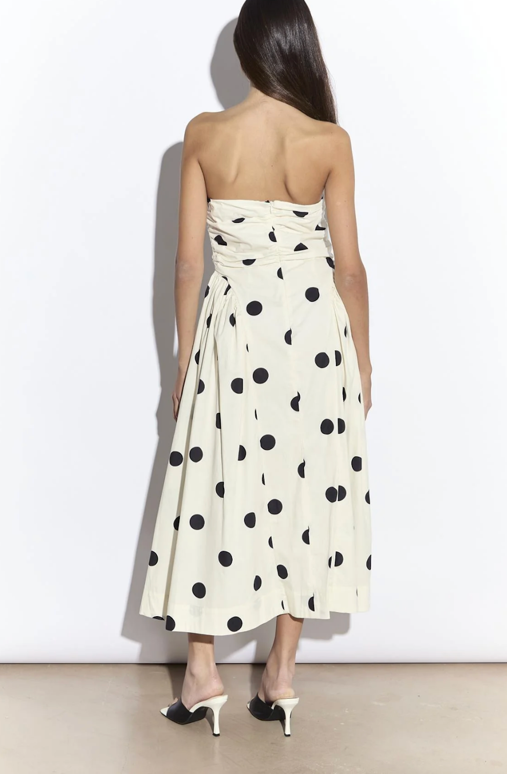 Cream Polkadot Maxi Dress