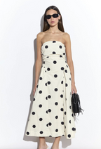 Cream Polkadot Maxi Dress