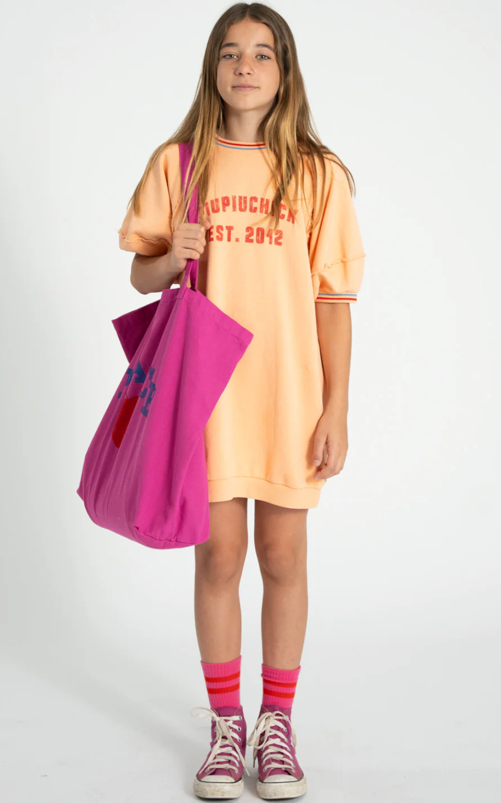 Peach Sweatshirt Dress