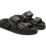 Load image into Gallery viewer, Black Patent Buckle Mule
