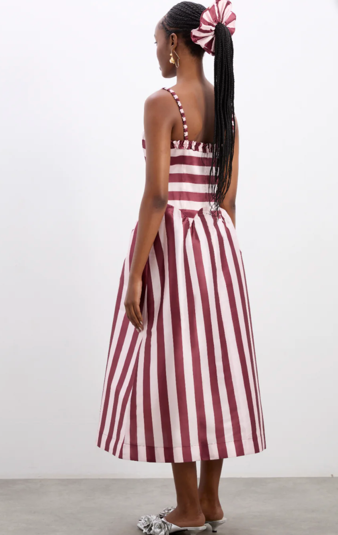 Rachel Stripe Satin Dress