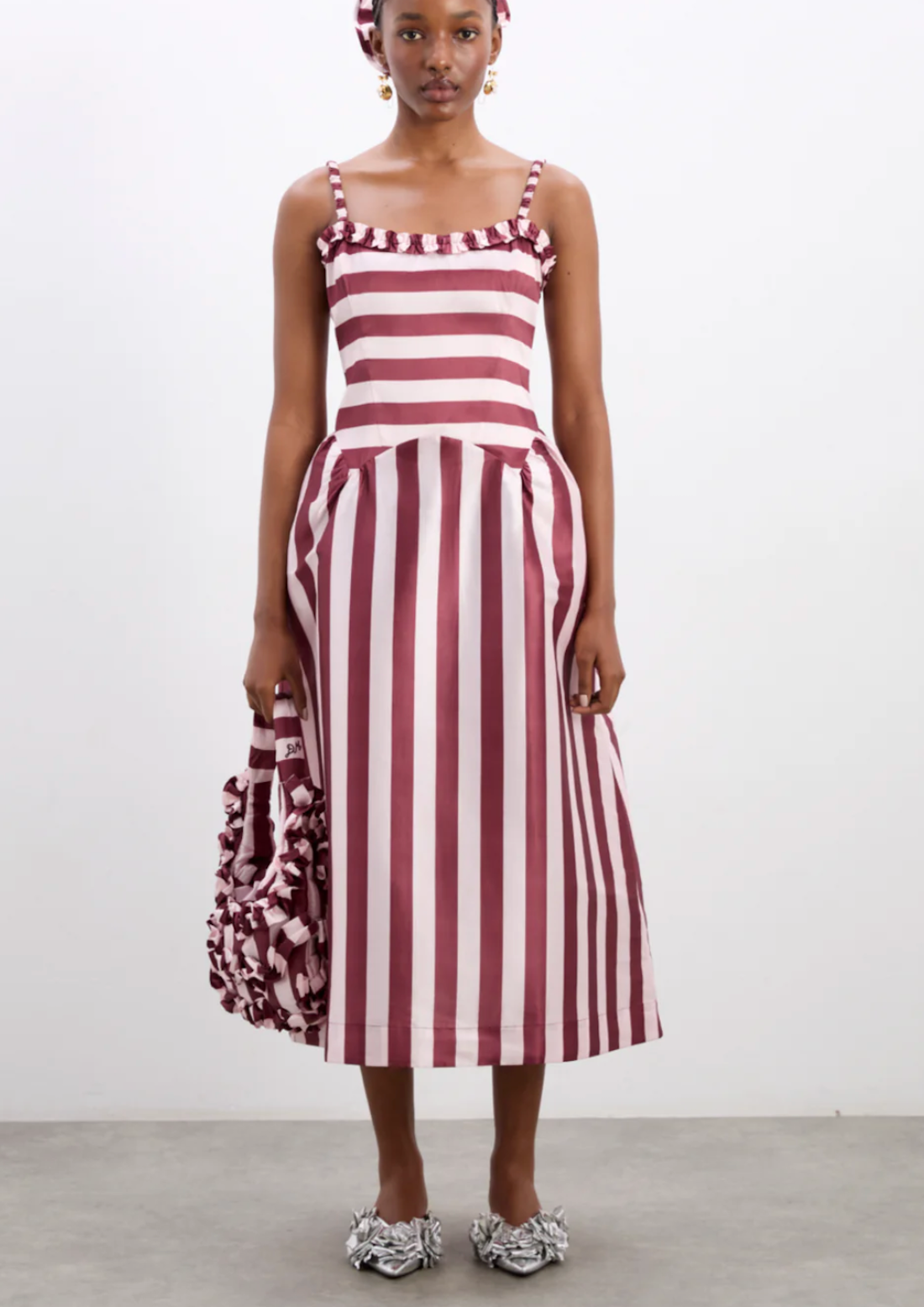 Rachel Stripe Satin Dress