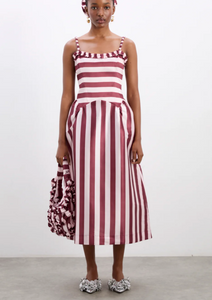 Rachel Stripe Satin Dress