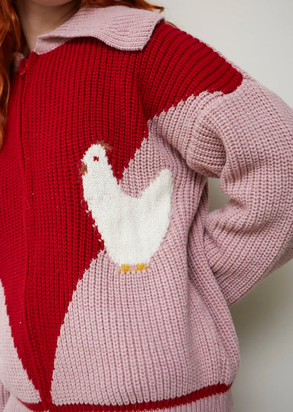 Red Chicken Cardigan