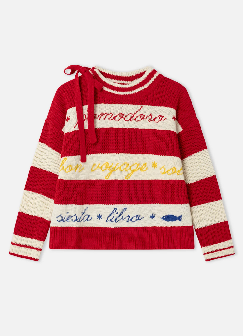 Marine Red Striped  Sweater