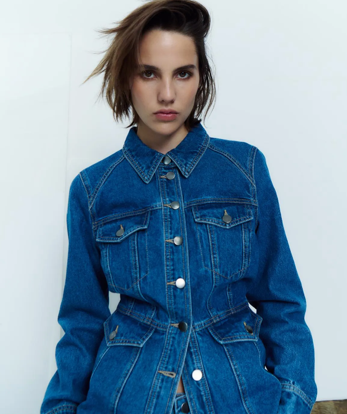Mid Blue Denim Shirt Jacket