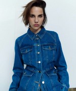 Load image into Gallery viewer, Mid Blue Denim Shirt Jacket
