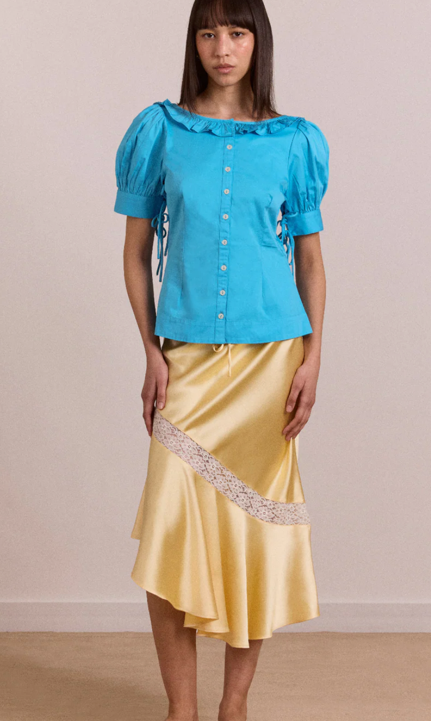 Delphia Satin Midi Skirt