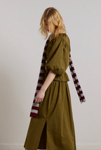 Red/Grey Stripe Skinny Scarf