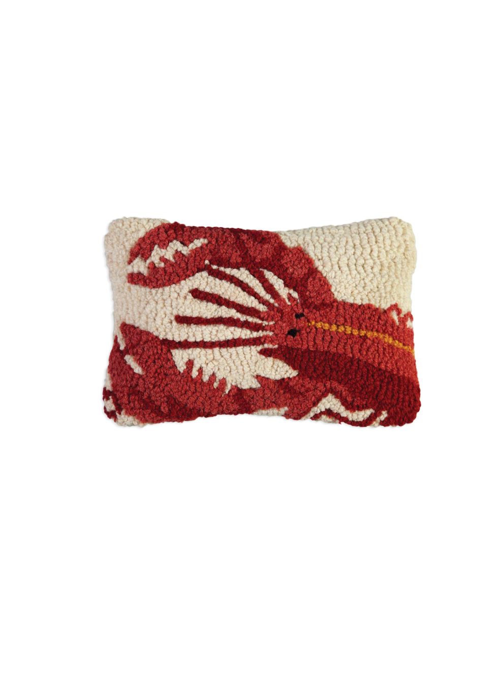 Red Lobster Hand Hooked Wool Pillow