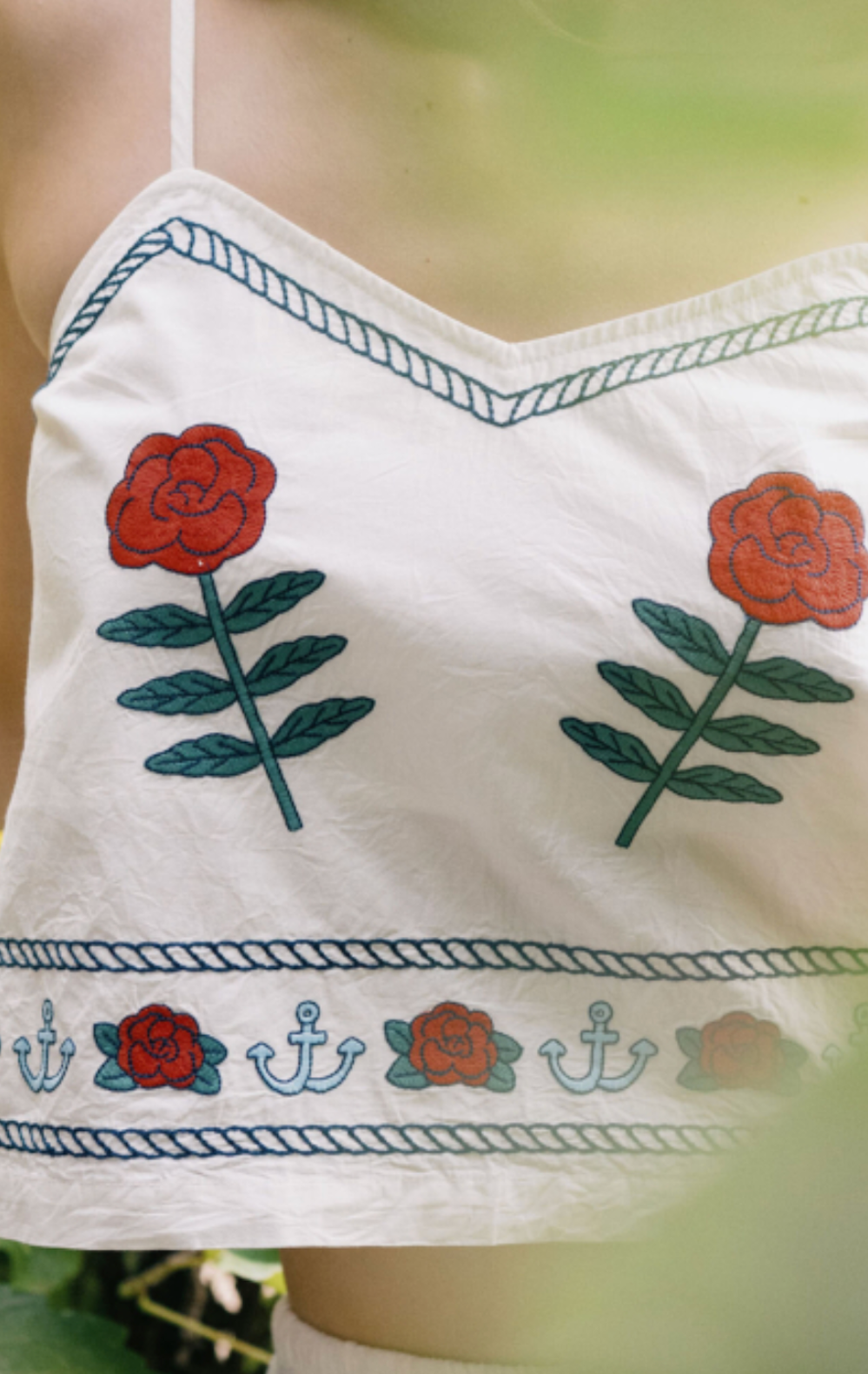 Embroidered Straps Top