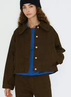 Boxy Striped Denim Jacket