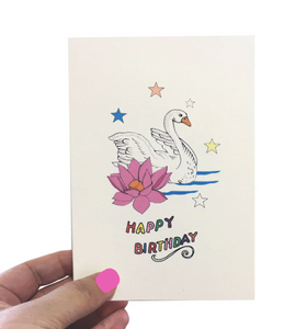Stars Card - Swan
