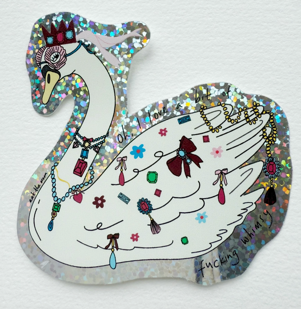 Swan Glitter Sticker