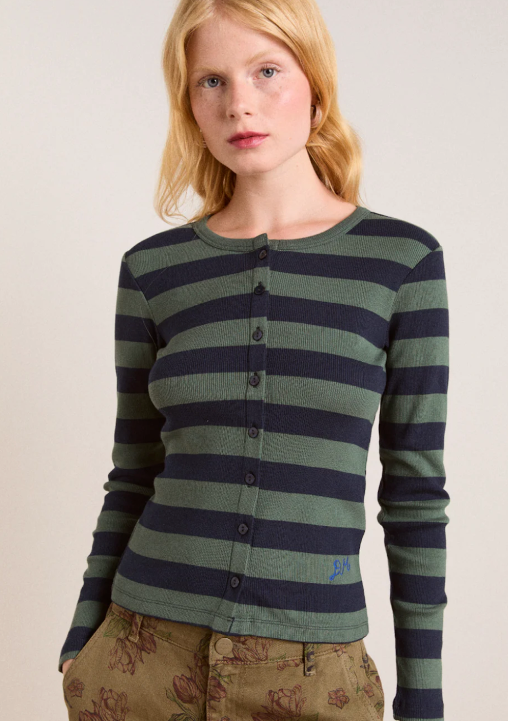 Sybil Stripe Crew Cardigan