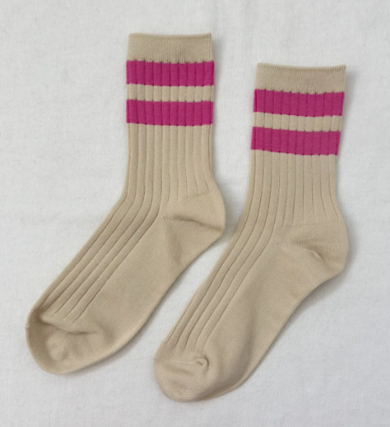 Varsity Pink Stripe Sock