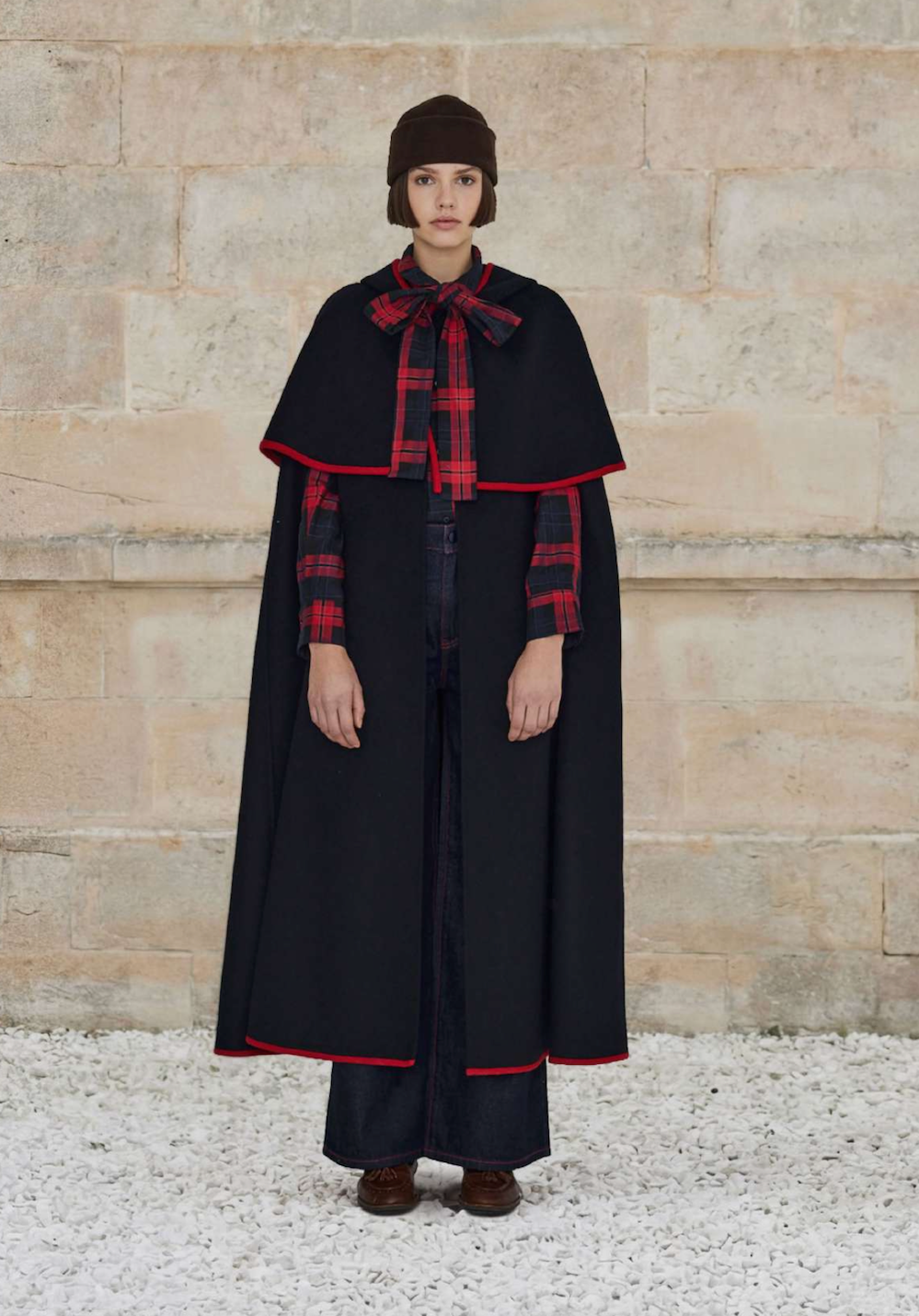 Check Long Trenchcoat