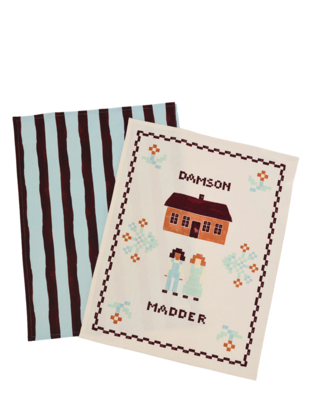 House Damson Madder Tea Towel Set