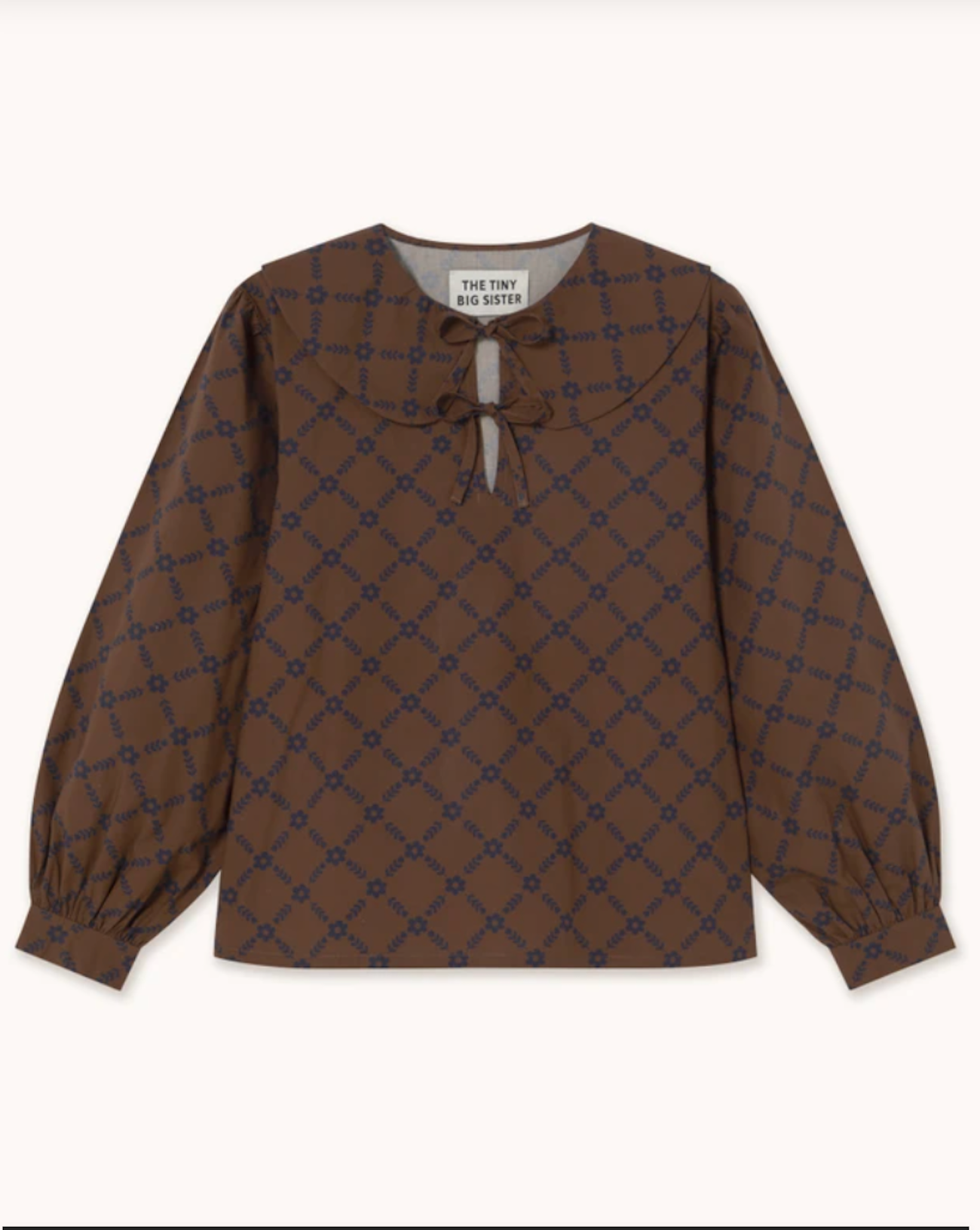 Flowers Grid Tie Blouse