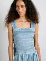 Load image into Gallery viewer, Tish Bow Blue Glass Dress
