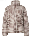 Brown Check Padded Jacket