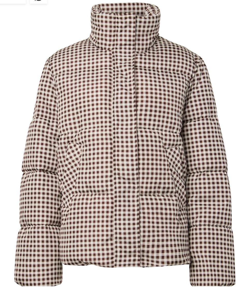 Brown Check Padded Jacket