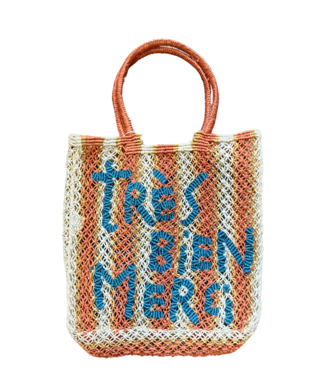 Tres Bien Peach Jute Bag