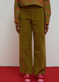 Khaki Gold Velvet Trousers