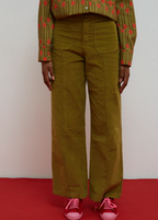 Khaki Gold Velvet Trousers